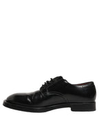 Dolce & Gabbana Black Leather Lace Up Derby Dress Men Shoes