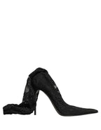 Dolce & Gabbana Black Taormina Lace Socks Boots Pumps Shoes