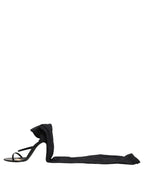 Dolce & Gabbana Stiletto Sandals Socks Knee High Boots Black