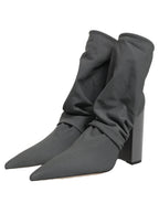 Dolce & Gabbana Gray Stretch Socks Heels Ankle Boots Shoes