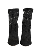 Dolce & Gabbana Black Socks Taormina Lace Pumps Boots Shoes