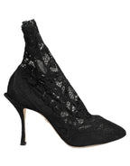 Dolce & Gabbana Black Socks Taormina Lace Pumps Boots Shoes