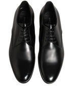 Dolce & Gabbana Black Leather Lace Up Derby Dress Shoes