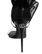 Dolce & Gabbana Black Stiletto Sandals Socks High Boots Shoes