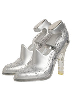 Dolce & Gabbana CINDERELLA Floral Crystal Heels Clear