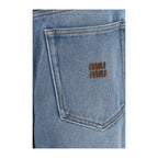 Miu Miu Blue Cotton Relaxed Fit Jeans