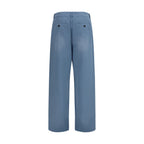 Miu Miu Blue Cotton Casual Pants