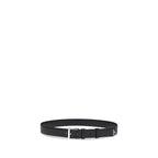 Prada Black Calf Leather Bos Taurus Regular Belt