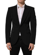 Dolce & Gabbana Black Single Breasted One Button Coat Blazer