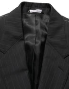 Dolce & Gabbana Black Stripes Wool Single Breasted Blazer