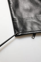 Dolce & Gabbana Black PU Leather Zipper Men Trouser Pants
