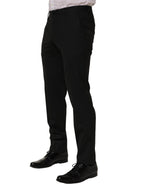 Dolce & Gabbana Black Wool Skinny Leg Dress Men Trouser Pants