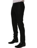 Dolce & Gabbana Black Linen Skinny Leg Dress Trouser Pants