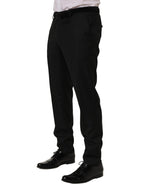 Dolce & Gabbana Black Wool Skinny Leg Dress Trouser Pants