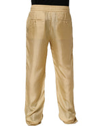 Dolce & Gabbana Yellow Straight Silk Mid Waist Chino Trouser Pants