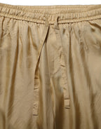 Dolce & Gabbana Yellow Straight Silk Mid Waist Chino Trouser Pants