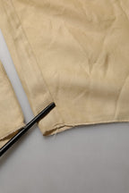 Dolce & Gabbana Yellow Straight Silk Mid Waist Chino Trouser Pants