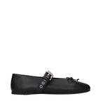 Miu Miu Black Leather Ballet Flats