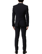 Dolce & Gabbana Black Wool Slim Fit Formal 3 Piece Men Suit