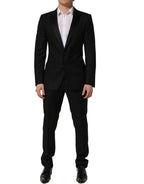 Dolce & Gabbana Black Wool Slim Fit Formal 2 Piece Men Suit