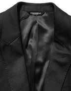 Dolce & Gabbana Black Wool Slim Fit Formal 2 Piece Men Suit