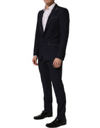 Dolce & Gabbana Black Wool Slim Fit Formal 2 Piece Men Suit