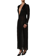 Dolce & Gabbana Black Silk Sheer Chiffon Long Maxi Dress