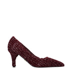Prada Red Fabric Mid Heel Pumps