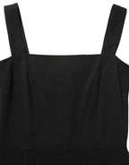 Dolce & Gabbana Black Viscose Stretch Sheath Midi Dress