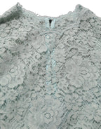 Dolce & Gabbana Mint Green Lace Sleeveless Knee Length Dress