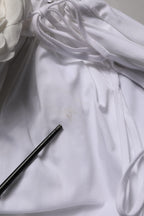 Dolce & Gabbana White Cotton Gabardine Bustier Midi Dress
