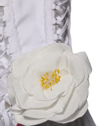 Dolce & Gabbana White Cotton Gabardine Bustier Midi Dress