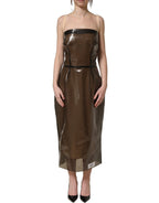 Dolce & Gabbana Brown Transparent Vinyl Sheath Midi Dress