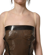 Dolce & Gabbana Brown Transparent Vinyl Sheath Midi Dress