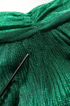 Dolce & Gabbana Emerald Green Plissé Evening Gown Dress
