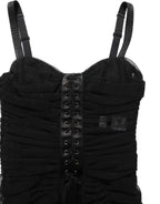 Dolce & Gabbana Sleeveless V-neck Shift Knee Length Black