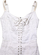 Dolce & Gabbana Black Cotton Corset Style Fitted Mini Dress
