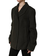 Dolce & Gabbana Dark Green Double Breasted Peacoat Jacket