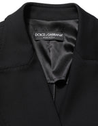 Dolce & Gabbana Black Double Breasted Crepe Blazer Jacket