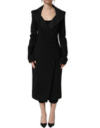 Dolce & Gabbana Black Nylon Double Breasted Coat Jacket