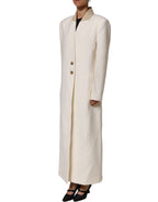 Di Stavnitser Antwerp White Wool Long Trench Coat Jacket