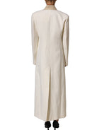 Di Stavnitser Antwerp White Wool Long Trench Coat Jacket