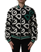 Dolce & Gabbana Multicolor Logo Full Zip Bomber Jacket