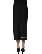 Dolce & Gabbana Black DGVIB3 Stretch Jersey Midi Pencil Cut Skirt