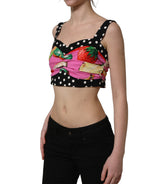 Dolce & Gabbana Multicolor Silk Cropped Bustier Corset Top