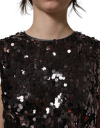 Dolce & Gabbana Purple Sequined Sleeveless Cropped Tank Top