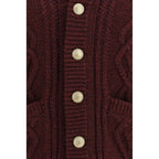 Brunello Cucinelli Bordeaux Cashmere Cardigan