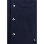 Brunello Cucinelli Blue Wool Oves Aries Sleeveless Jacket