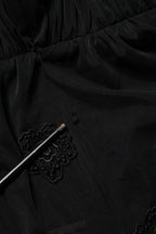 Dolce & Gabbana Black Polyester Mesh Sheer Crewneck Blouse Top