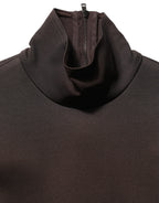 Dolce & Gabbana Brown Turtleneck Long Sleeves Blouse Top